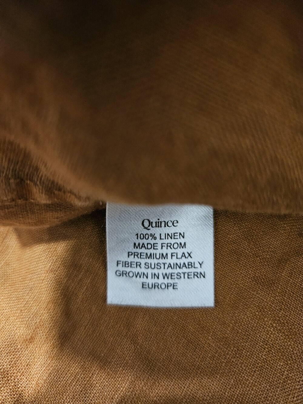 Quince 100% European Linen Long Sleeve Button Down Shirt, Terracotta Size Large - Picture 3 of 6